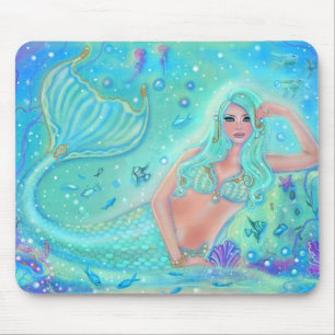 Mermaid Eira with tropical fish by Renee Lavoie   Mouse Pad