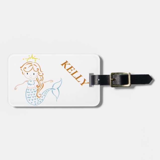 Mermaid Fairy Luggage Tag (Front Horizontal)