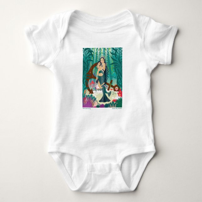 Mermaid Family Baby Bodysuit (Front)