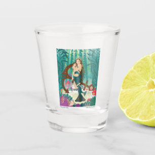 Mermaid Family (brunettes) Shot Glass