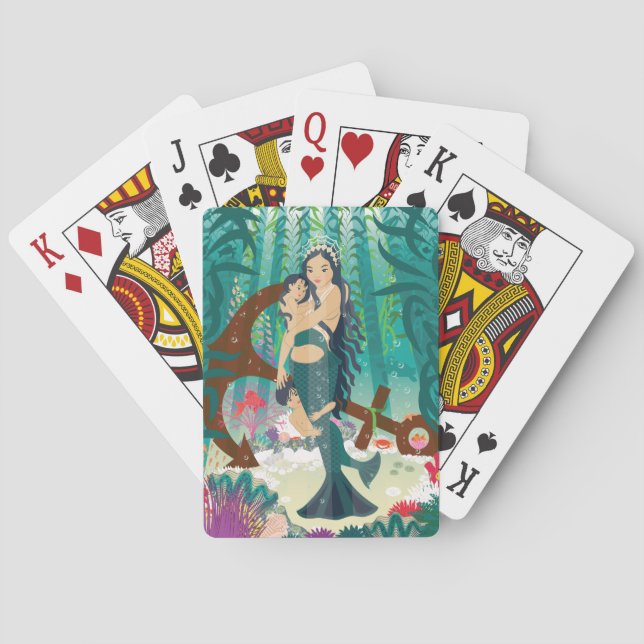 Mermaid Family Playing Cards (Back)