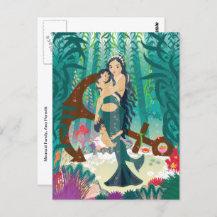 Mermaid Family Postcard