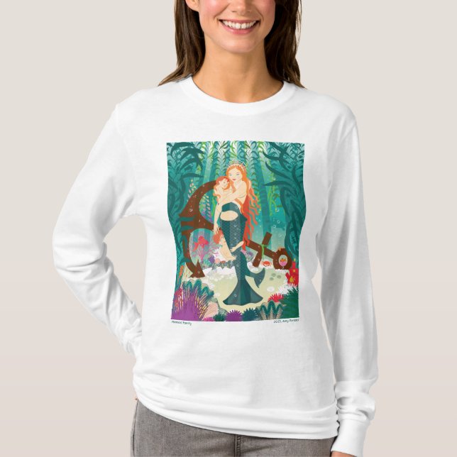 Mermaid Family (redheads) T-Shirt (Front)