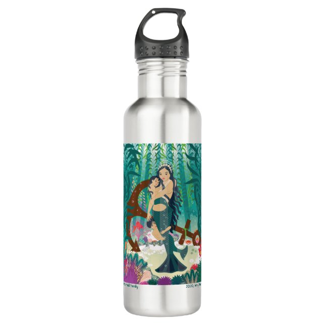 Mermaid Family Water Bottle (Front)