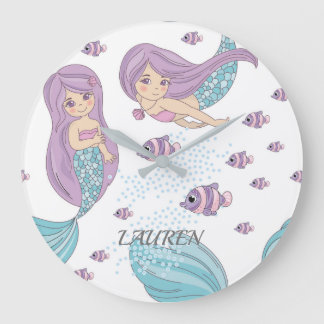 Mermaid Fantasy Art Large Clock