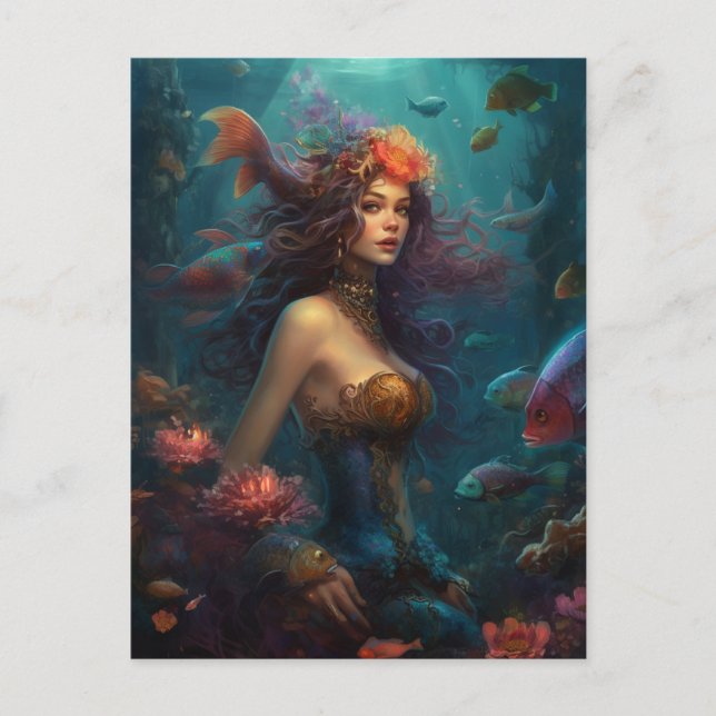 Mermaid Fantasy Art Postcard (Front)