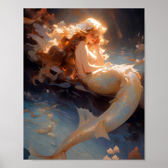 Mermaid Fantasy Art Poster (Front)