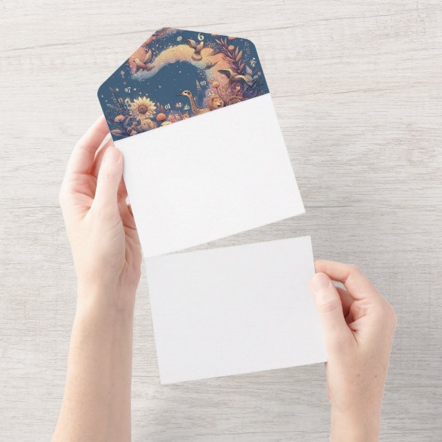Mermaid Fantasy Wedding Invite | All‑in‑One (Tearaway)