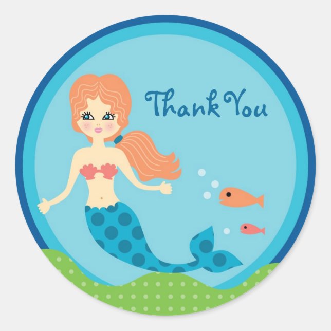 Mermaid Favour Seal Sticker (Front)