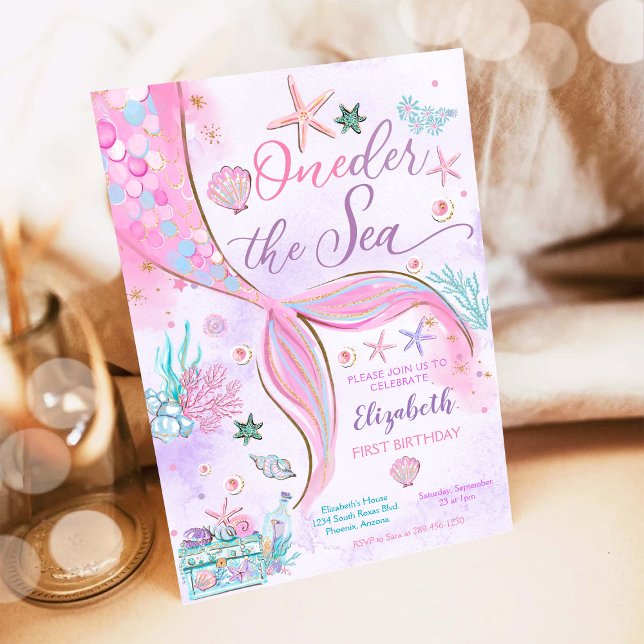 Mermaid First Birthday Invitation (Creator Uploaded)