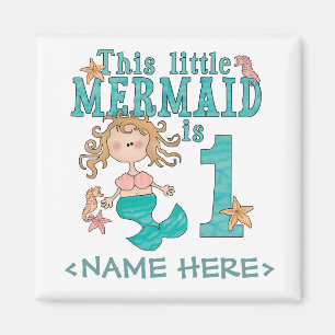 Mermaid First Birthday Magnet