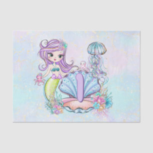 Mermaid First Birthday Whimsical Sea Life Party Tissue Paper