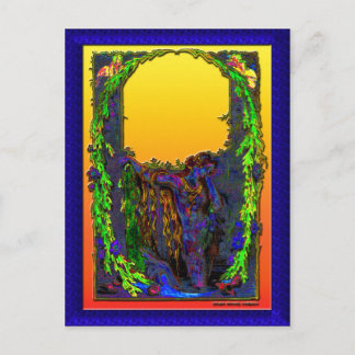 Mermaid Floral Sunrise Postcard