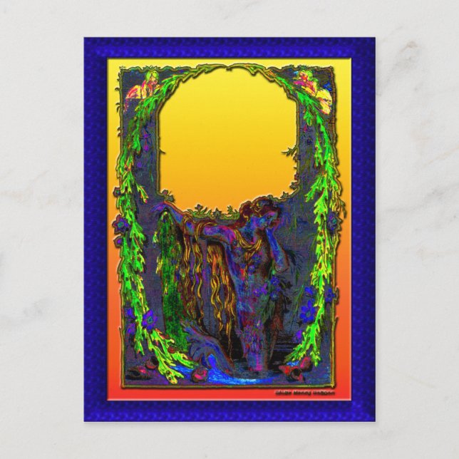 Mermaid Floral Sunrise Postcard (Front)