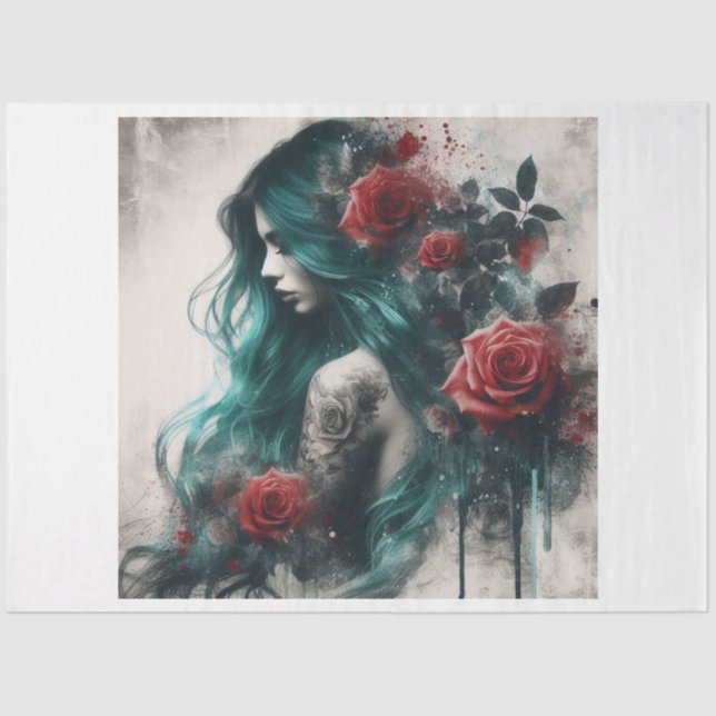 Mermaid Flower Tissue Paper (Front)