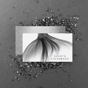 Mermaid Foil Tail   Silvery Faux Chrome Branding Business Card
