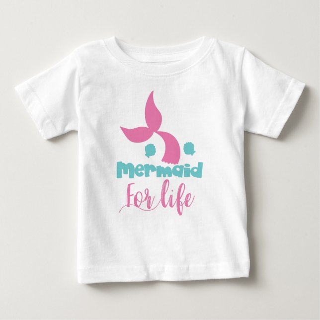 Mermaid For Life, Mermaid Tail, Mermaid Silhouette Baby T-Shirt (Front)