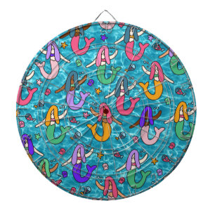 Mermaid friends dartboard