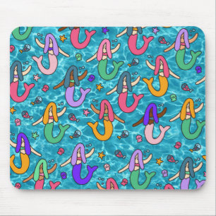 Mermaid friends mouse pad