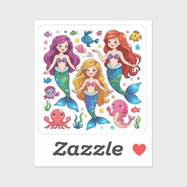 Mermaid Friends Personalised Fun set  (Sheet)