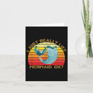 Mermaid Funny Animal Quote With Vintage Shape Desi Card