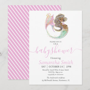 Mermaid Future Mum Baby Shower. Under The Sea. Announcement