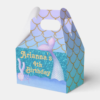 Mermaid gable birthday personalised favour box