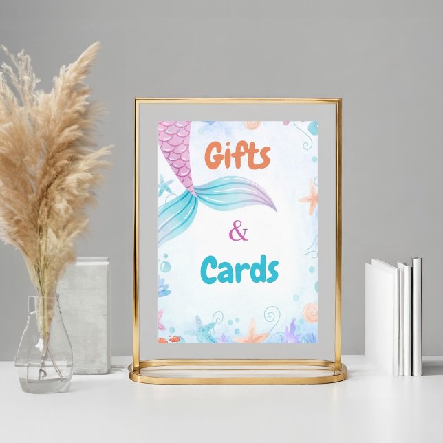 Mermaid Gift and Card Birthday Baby Shower Favour Poster (Creator Uploaded)