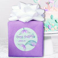 Mermaid Gift Wrap Personalised Happy Birthday