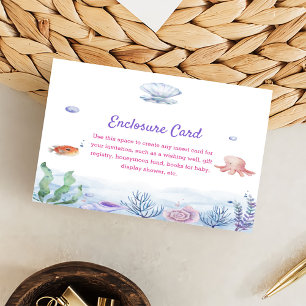 Mermaid Girl 1st Birthday Party Enclosure Card