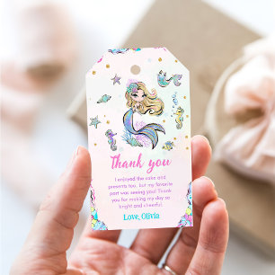 Mermaid Girl 5th Birthday Party Gift Tags