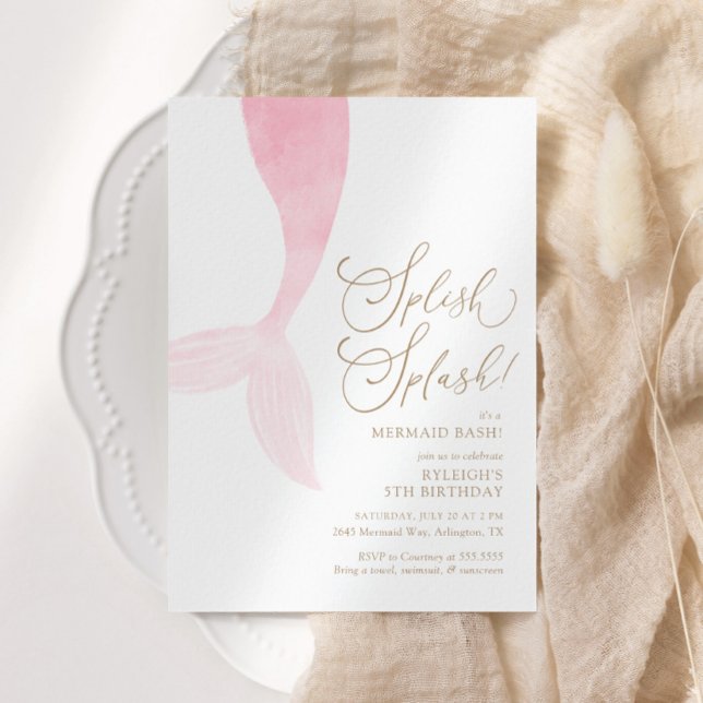 Mermaid Girl Birthday Party Invitation (Creator Uploaded)