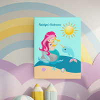 Mermaid Girl Cute Custom Beach House Kids Bedroom