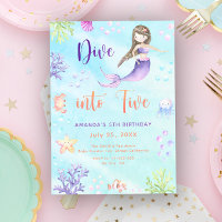 Mermaid Girl Dive Into Five 5th Birthday Party