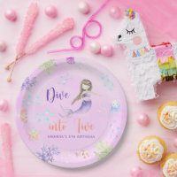 Mermaid Girl Dive Into Five 5th Birthday Party