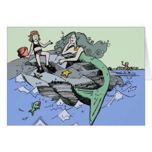 Mermaid Girl Summer Beach Friendship Whimsical