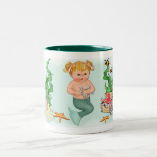 Mermaid Girl Two-Tone Coffee Mug