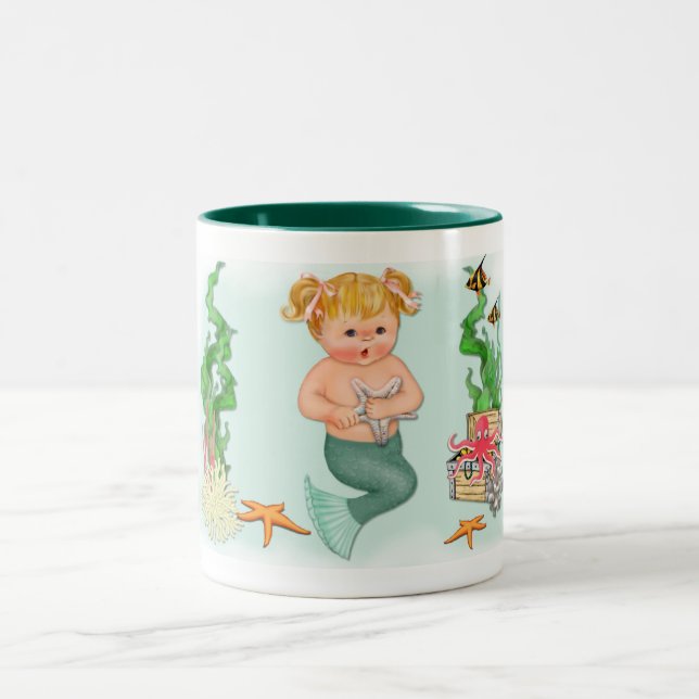Mermaid Girl Two-Tone Coffee Mug (Center)