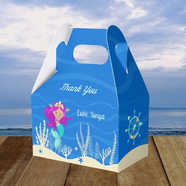 Mermaid Girl Underwater Ocean Birthday Party Favour Box (Creator Uploaded)