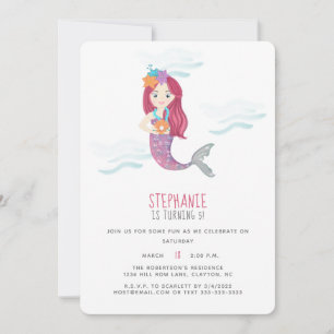 Mermaid Glam Birthday Party Invitation