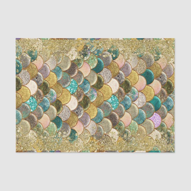 Mermaid Glam Ocean Sea Scales Glamour Glitter Chic Tissue Paper (Front)