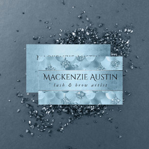 Mermaid Glam Scale Dusty Ice Blue Sheen Branding Business Card
