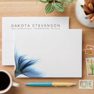 Mermaid Glam Tail   Dusty Ice Blue Lustre Address Envelope