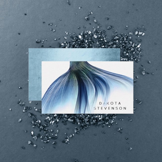 Mermaid Glam Tail | Dusty Ice Blue Lustre Branding Business Card (Creator Uploaded)