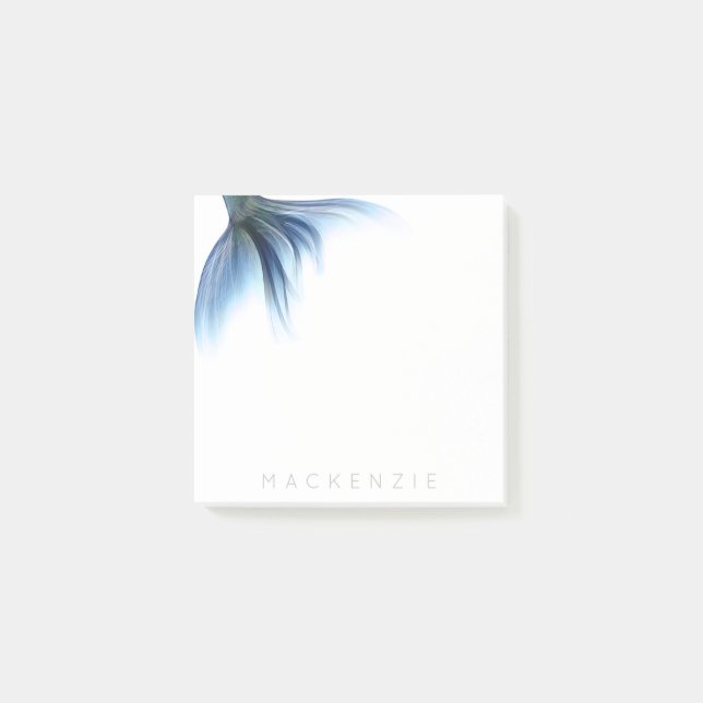 Mermaid Glam Tail | Dusty Ice Blue Lustre Custom Post-it Notes (Front)