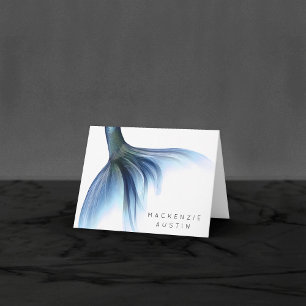 Mermaid Glam Tail   Dusty Ice Blue Lustre Custom Thank You Card