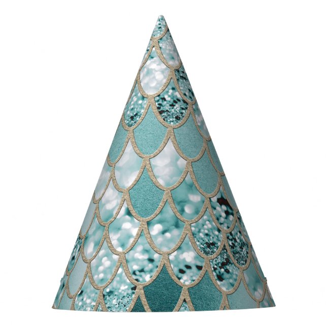Mermaid Glitter Scales #3 #shiny Party Hat (Front)