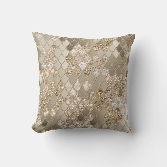 Mermaid Glitter Scales #5 #shiny #decor Cushion (Front)