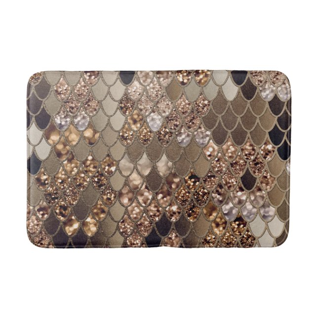 Mermaid Glitter Scales #6 Bath Mat (Front)
