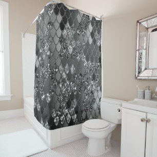 Mermaid Glitter Scales #7 (Faux Glitter) #shiny Shower Curtain